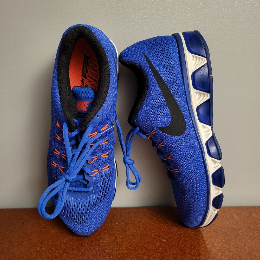 Size 10.5 Nike Blue, Black & Orange Tailwind 8 Shoes